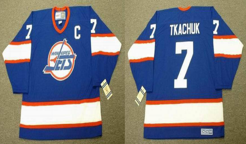 2019 Men Winnipeg Jets 7 Tkachuk blue CCM NHL jersey